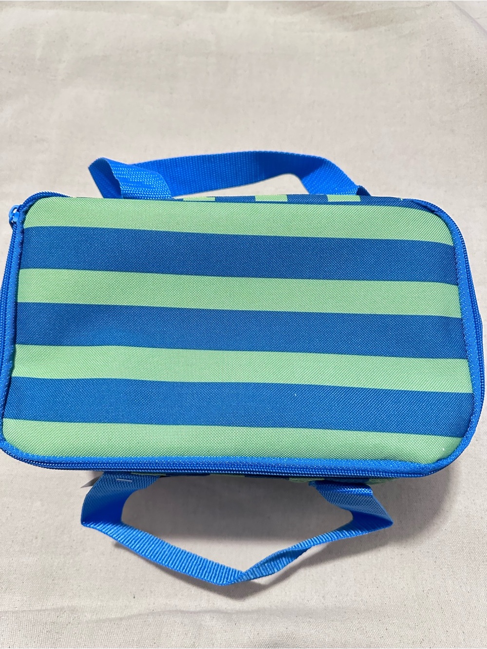Trader Joe's | Insulated Bag | Striped Insulated Mini Tote | Blue & Green - Picture 3 of 11